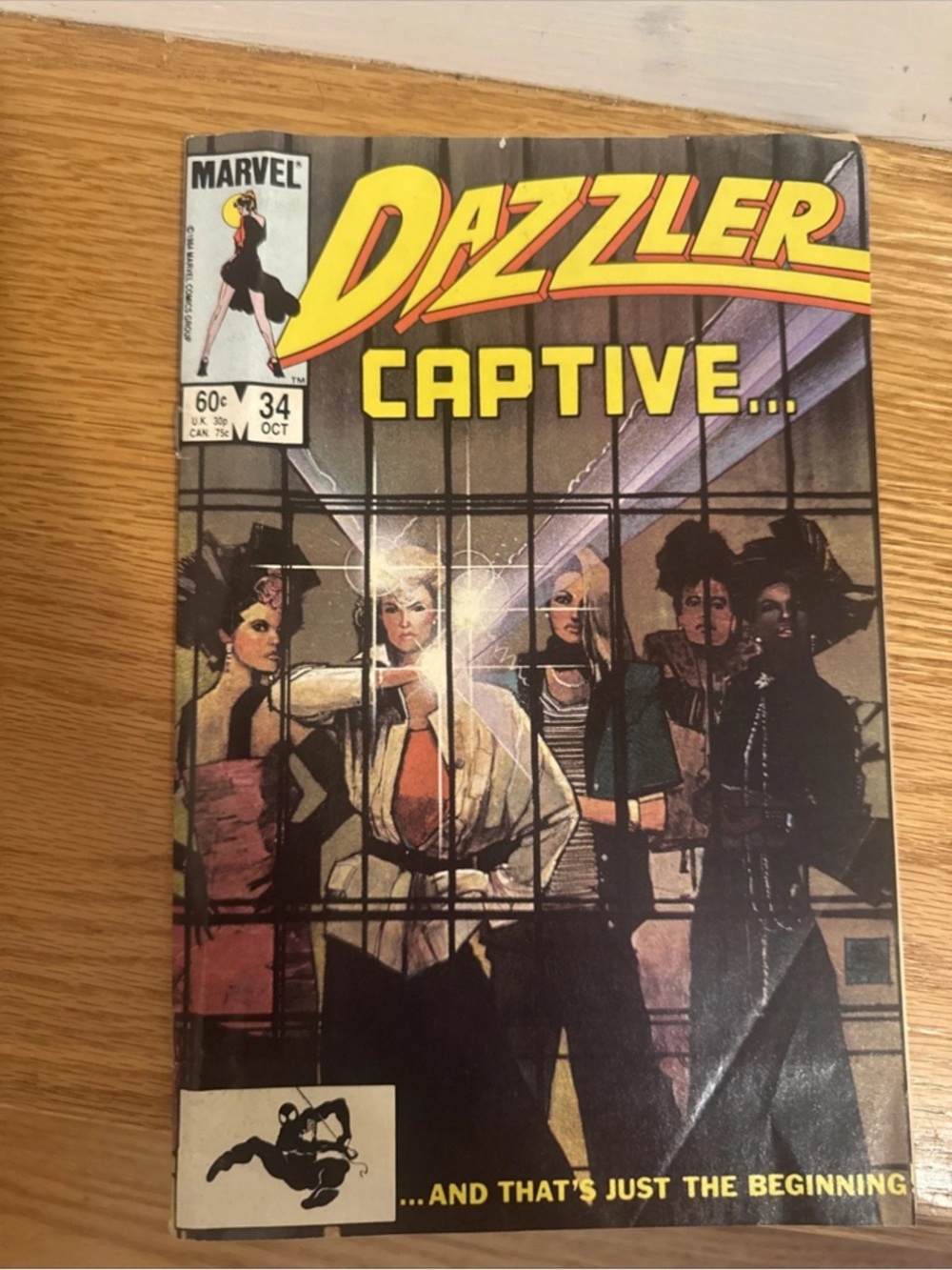 Marvel Dazzler Comic Book - 'Captive' Cover #34 Newsstand Variant October 1984